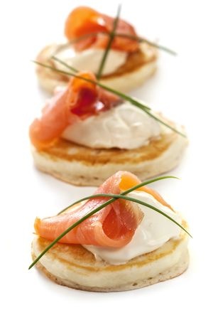 blinis og laks