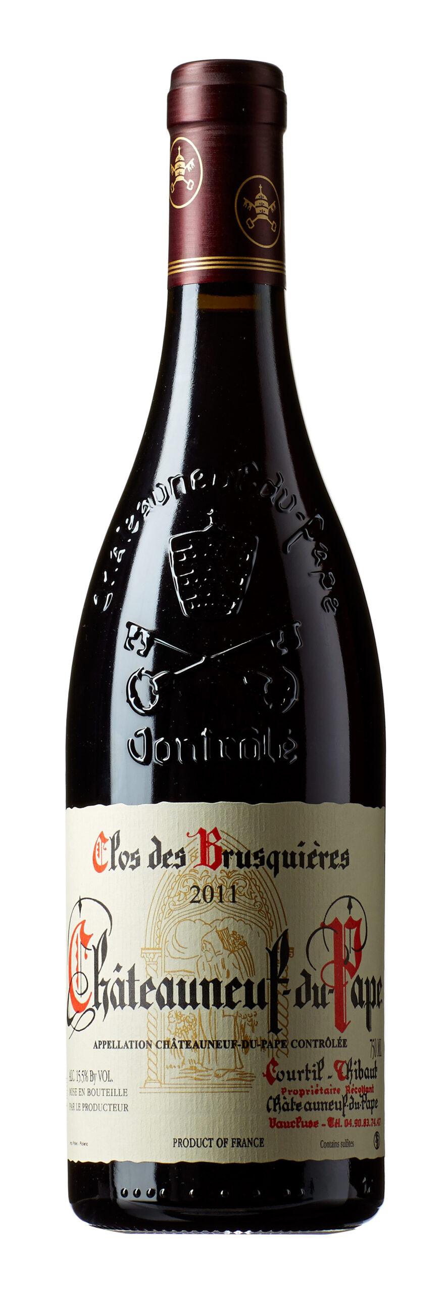 Clos des Brusquières Chateauneuf-du-Pape 2017, en vin verd pengene